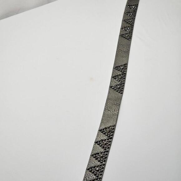Shyanne 186 Pewter Western Rhinestone Belt Silver Buckle Rodeo Size M / L main image 10